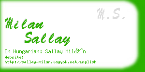 milan sallay business card